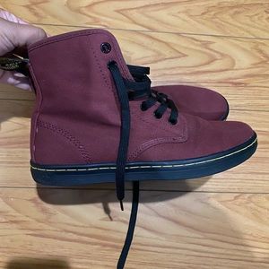 Burgundy Dr. Martens Sheridan Canvas Boots Size 6 Women’s